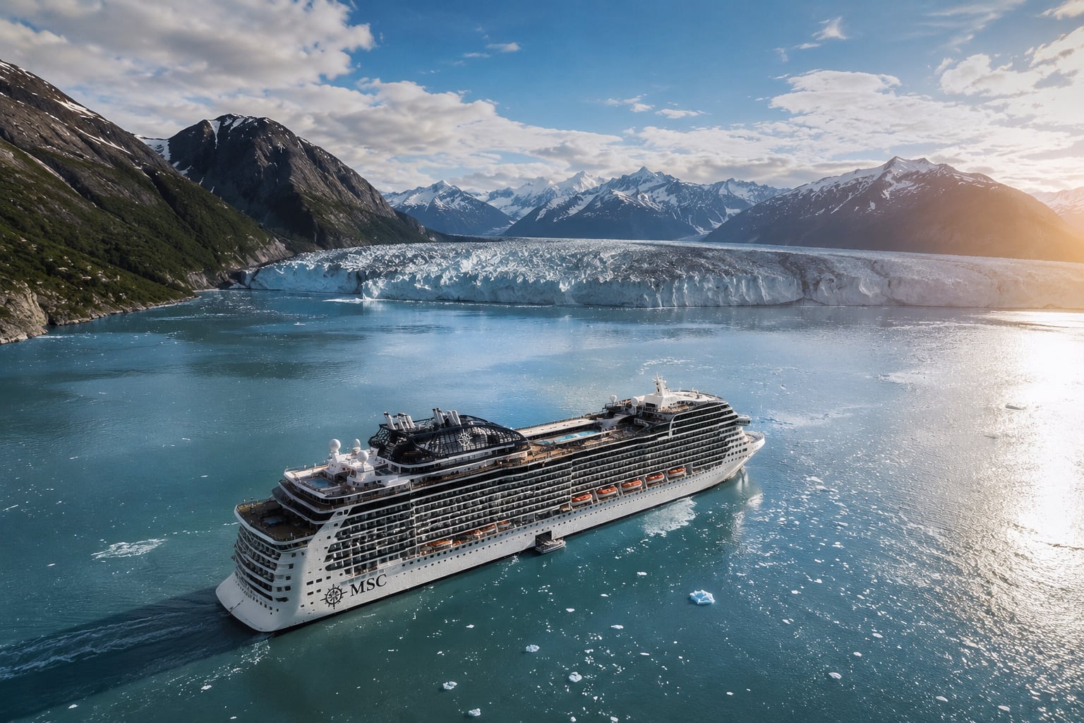 Paisaje de Alaska con crucero
